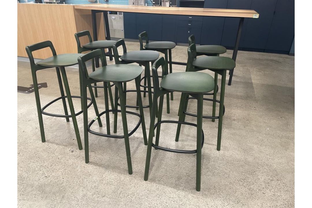 (8qty) Mattiazzi Branca Stools In Green - Image 2 of 8