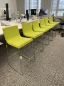 (6qty) Andreu World Lineal Comfort Stools, Lime