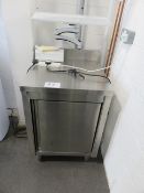 (5) Various Stainless Steel Tables and (1) Stainless Steel Single Door Cupoard As Lotted
