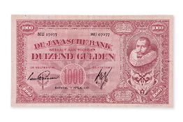 NETHERLANDS INDIES DE JAVASCHE BANK 1000 GULDEN 1926