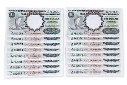 MALAYA AND BRITISH BORNEO 1 DOLLAR 1959 CONSECUTIVE (16)
