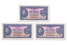 MALAYA GEORGE VI 10 CENTS 1940 PART-CONSECUTIVE (3)
