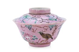 A DAYAZHAI STYLE PINK GROUND BOWL AND COVER