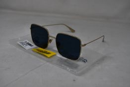 An as new pair of Christian Dior Stellaire1Xs Blue Lens Sunglasses with Gold Frame (EAN: