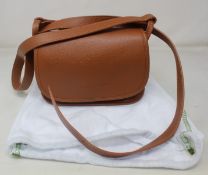 An as new Lonchamp Le Foulonne crossbody leather bag (Size XS brown - caramel).