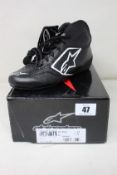 An as new pair of Alpinestars Tech-1 Start V2 Shoes in Black/White (Size US 3.5).