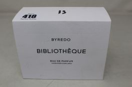 A boxed as new Byredo Bibliothèque eau de parfum (50ml).