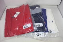 Four Ralph Lauren M Classics-1 slim fit polo tops in red, white, blue, navy (Size 3XB).