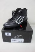 An as new pair of Alpinestars Tech-1 Start V2 Shoes in Black/White (Size US 7).