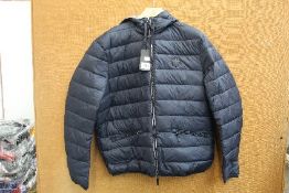 A men's Armani Exchange navy/grey down jacket (Size XL).