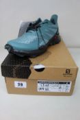 A pair of as new Salomon Supercross Blast W North Atlantic/Black/Balsam Green (Size UK 7).