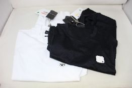 Two as new Emporio Armani T-shirts, one black, one white (L).