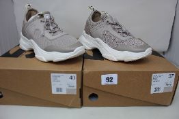 Two pairs of as new Kurt Geiger Vegan Leighton2 sneakers (EU 37,40).