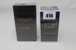 A Givenchy Gentleman eau de parfum (100ml) and a Givenchy L'Interdit eau de parfum Intense (80ml),