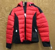 An as new Goldbergh Luxury Sport Strong matt ruby red downfilled jacket (UK 8).