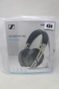 One boxed as new Sennheiser Momentum Wireless Bluetooth Noise-Cancelling Headphones in black.