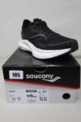 A pair of women's boxed as new Saucony Tempus Running Shoes in black and white (UK 8).