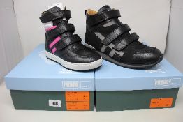 Two pairs of as new Piedro Stability orthopaedic shoes (Sizes 34 and 44).