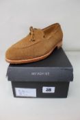A pair of boxed as new Myrqvist Faro Chestnut Suede Loafers (UK 8.5, some minor damage to box).