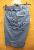 Three as new pairs of Meyer B-Palma Stretch Cotton Shorts in Blue (Sizes 1x 34W and 2x 36W).