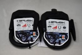 Two as new Hiplok DXF D/U Lock + Frame Brackets.