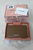 Three boxed as new Acne Studios Folded Leather Card Holders in Camel Brown.