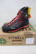A pair of as new Fitwell Big Wall Rock Waterproof Boot in Anthracite Red (Size UK 9.5).