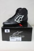 An as new pair of Alpinestars Tech-1 Start V2 Shoes in Black/White (Size US 11).