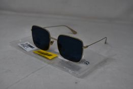 An as new pair of Christian Dior Stellaire1Xs Blue Lens Sunglasses with Gold Frame (EAN: