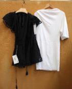 An I R O white Palmero dress (Size L) and an I R O Napili ruffled black Anglaise cotton blend