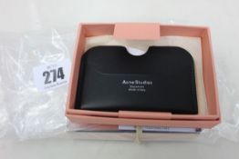 Two boxed as new Acne Studios Leather Card Holders in Black.