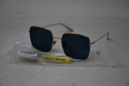 An as new pair of Christian Dior Stellaire1Xs Blue Lens Sunglasses with Gold Frame (EAN:
