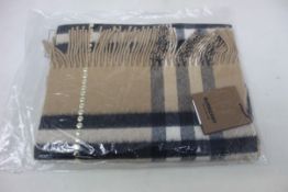 An as new Burberry sequined check cashmere scarf (Article 8050535 - RRP £484).