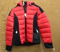 An as new Goldbergh Luxury Sport Strong matt ruby red downfilled jacket (UK 8).