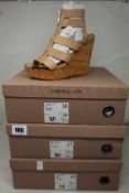 Three pairs of as new Carvela Kunnning Wedges in Tan (Size 36, 37, 40).