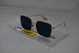 An as new pair of Christian Dior Stellaire1Xs Blue Lens Sunglasses with Gold Frame (EAN: