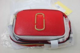 An as new Marc Jacobs The Snapshot true red multi leather camera bag.