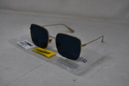 An as new pair of Christian Dior Stellaire1Xs Blue Lens Sunglasses with Gold Frame (EAN: