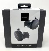 A boxed as new pair of Bose Sport Earbuds in Black (Box sealed)