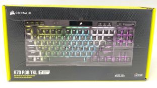 A boxed as new Corsair K70 RGB TKL Champion Series Mechanical Gaming Keyboard (English Layout) (Box