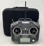 An as new FrSky Taranis Q X7S Transmitter Remote Control in padded carry case (US psu included) (Gra