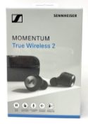 A boxed as new pair of Sennheiser Momentum True Wireless 2 Noise Cancelling Earbuds in Black (Box se