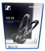 A boxed as new pair of Sennheiser Professional HD 25 On-Ear Monitor Headphones (Art no: 506909).