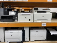 COLLECTION ONLY: Six pre-owned printers; 2 x HP Laserjet P3105DN laser printers with toner, 1 x HP L