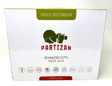A boxed as new Partizan NVD-411 POE v3.1 Cloud 10 Channel 8MP IP Network Video Recorder.