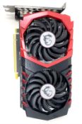 UNTESTED - SOLD AS SEEN - A pre-owned MSI Gaming X GeForce GTX 1050 Ti 4GB Graphics Card in Red/Blac