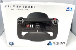 A boxed as new Honeycomb Aeronautical Alpha Flight Controls Yoke & Switch Panel (Slight cosmetic dam