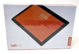 A boxed as Lenovo Tab E10 16GB Wi-Fi in Black (M/N: TB-X104F) (Box sealed. Grade A*).