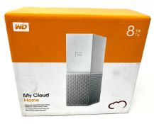 A boxed as new WD My Cloud Home 8TB Cloud Storage NAS Device (Box sealed).