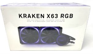 A boxed as new NZXT Kraken X63 RGB 280mm Liquid Cooler in White (Box sealed, slight damage to packag